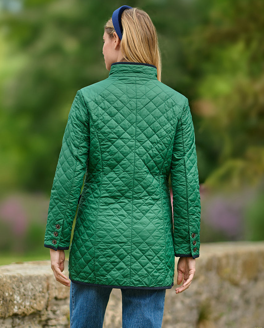 light quilted coat ''Grace'' in racing green