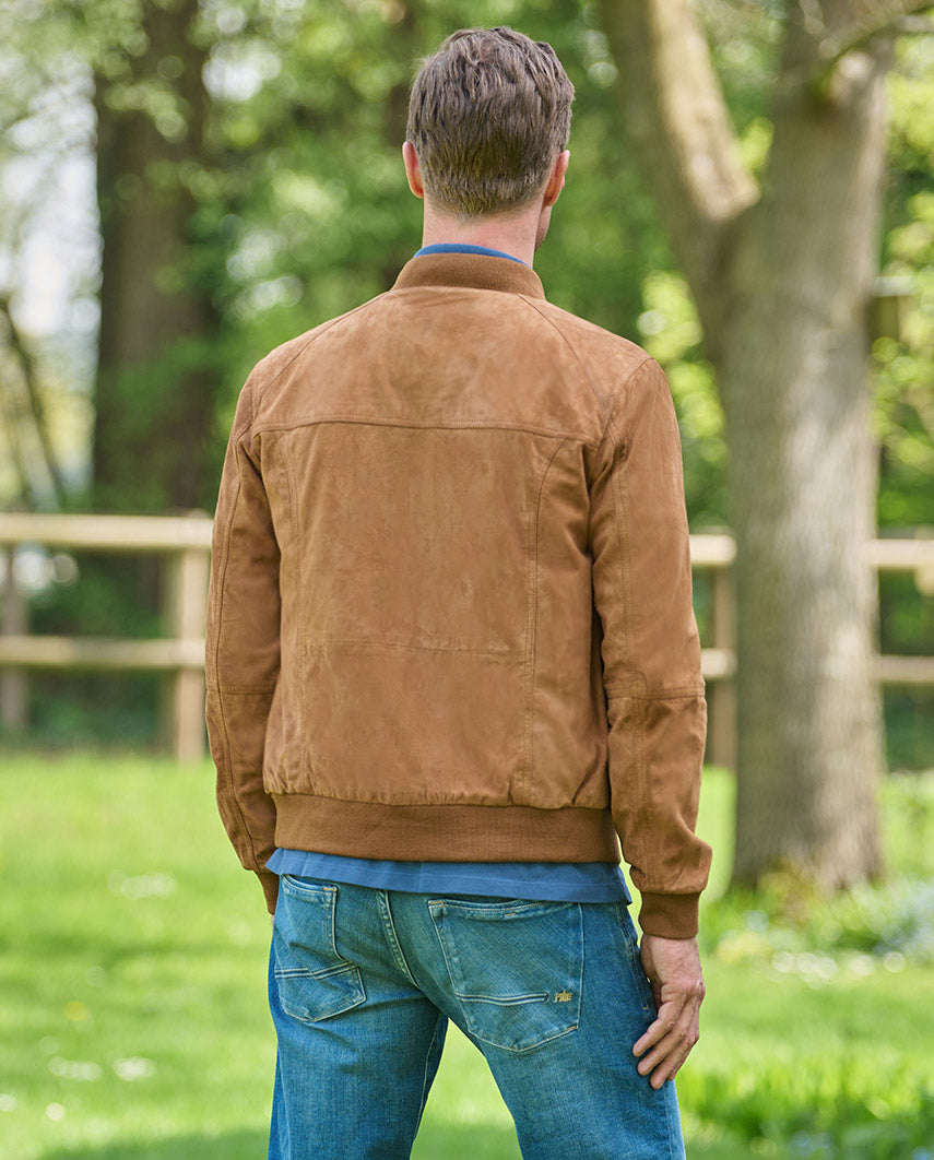 Men's Leather Blouson "Winston III" in Cognac