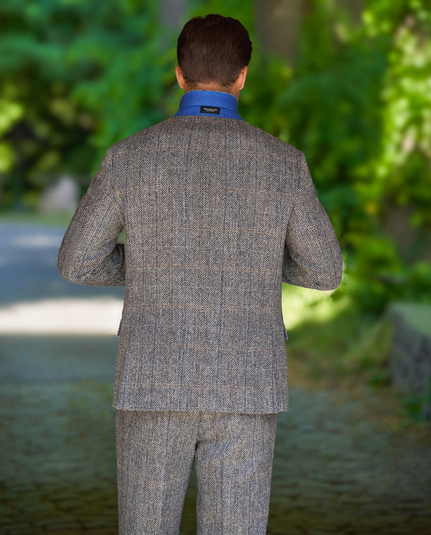 Harris Tweed Sakko "London" in grey Herringbone
