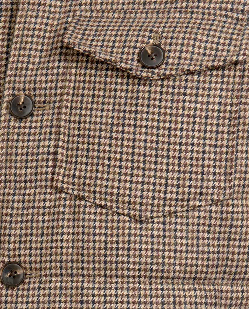 Herren Steppweste "Miltown Vest" im braunen Hahnentritt