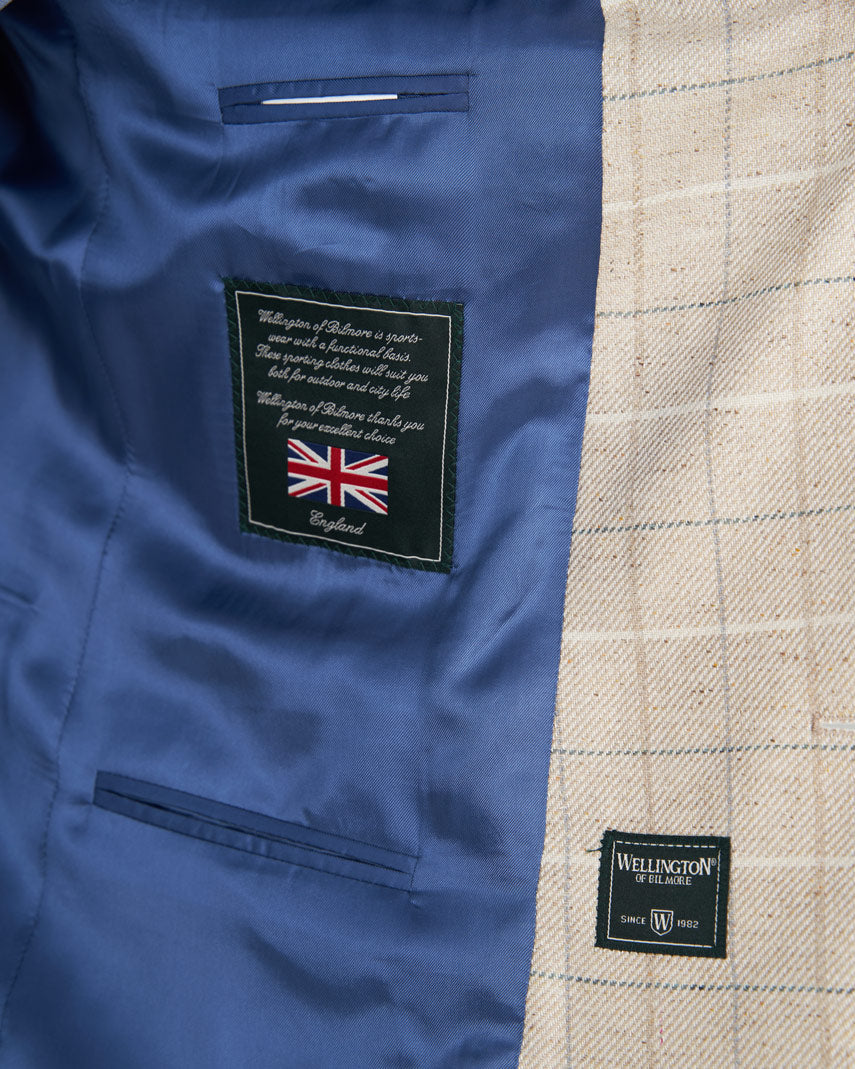 Sommersakko ''London SO'' aus Seide in light cream check