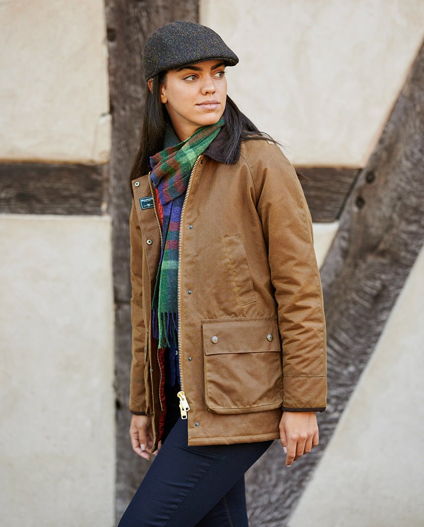 Authentische Damen Wachsjacke ''Queensberg'' in beige - Wellington of Bilmore