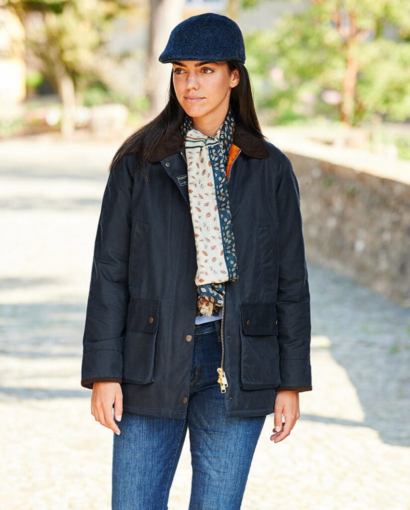 Authentische Damen Wachsjacke ''Queensberg'' in navy - Wellington of Bilmore