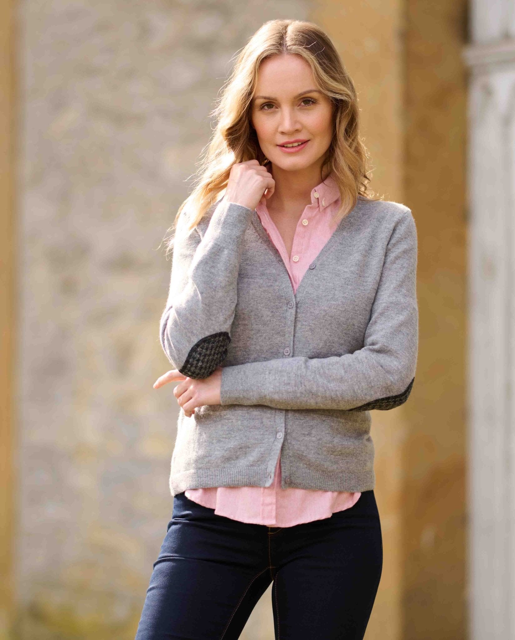 Damen Cardigan ''Mara'' in cloud grey - Wellington of Bilmore