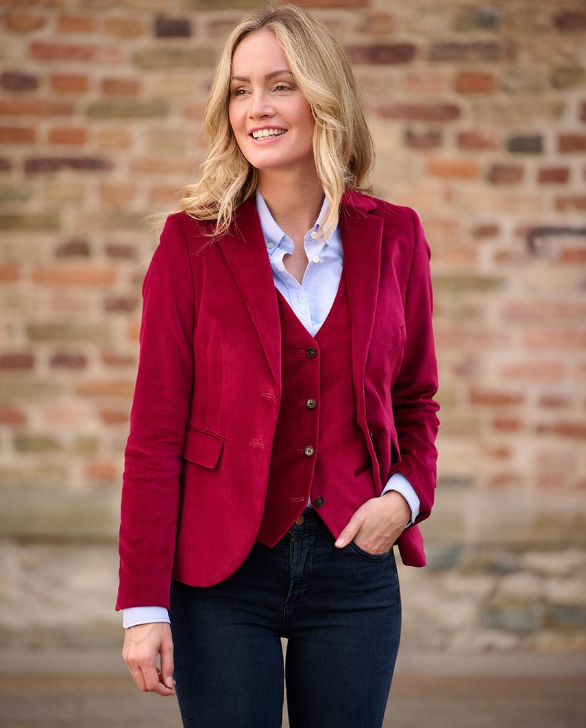 Damen Samtblazer ''Ami'' in red - Wellington of Bilmore