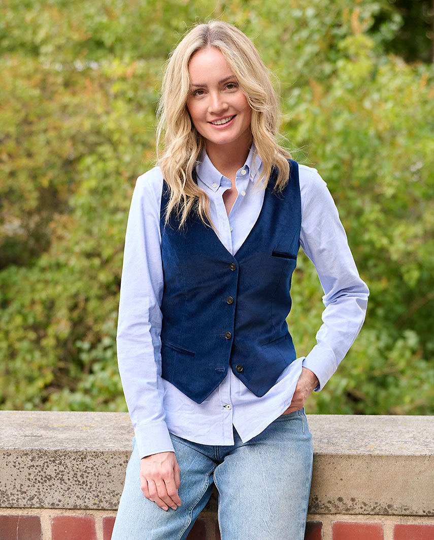 Damen Samtweste ''Lea'' in navy - Wellington of Bilmore