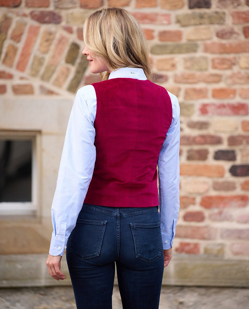 Damen Samtweste ''Lea'' in red - Wellington of Bilmore