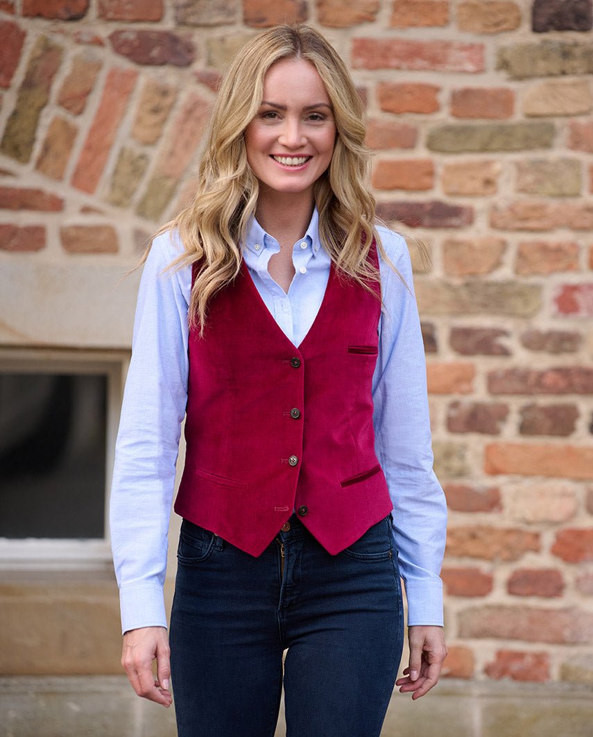 Damen Samtweste ''Lea'' in red - Wellington of Bilmore