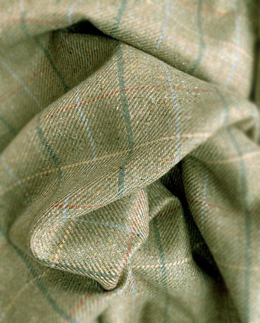 Damen Seidenweste ''Lea'' in green check - Wellington of Bilmore