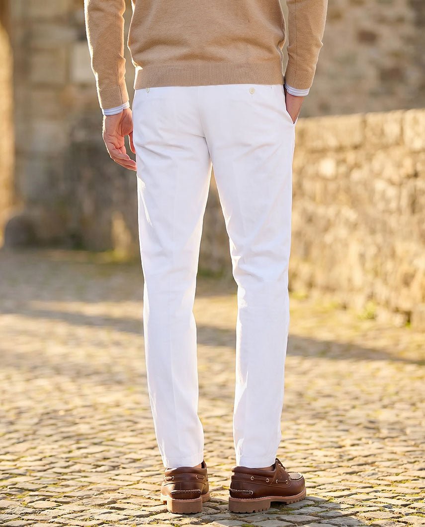 Feine Herren Chino ” Mr. Jones” in white - Wellington of Bilmore