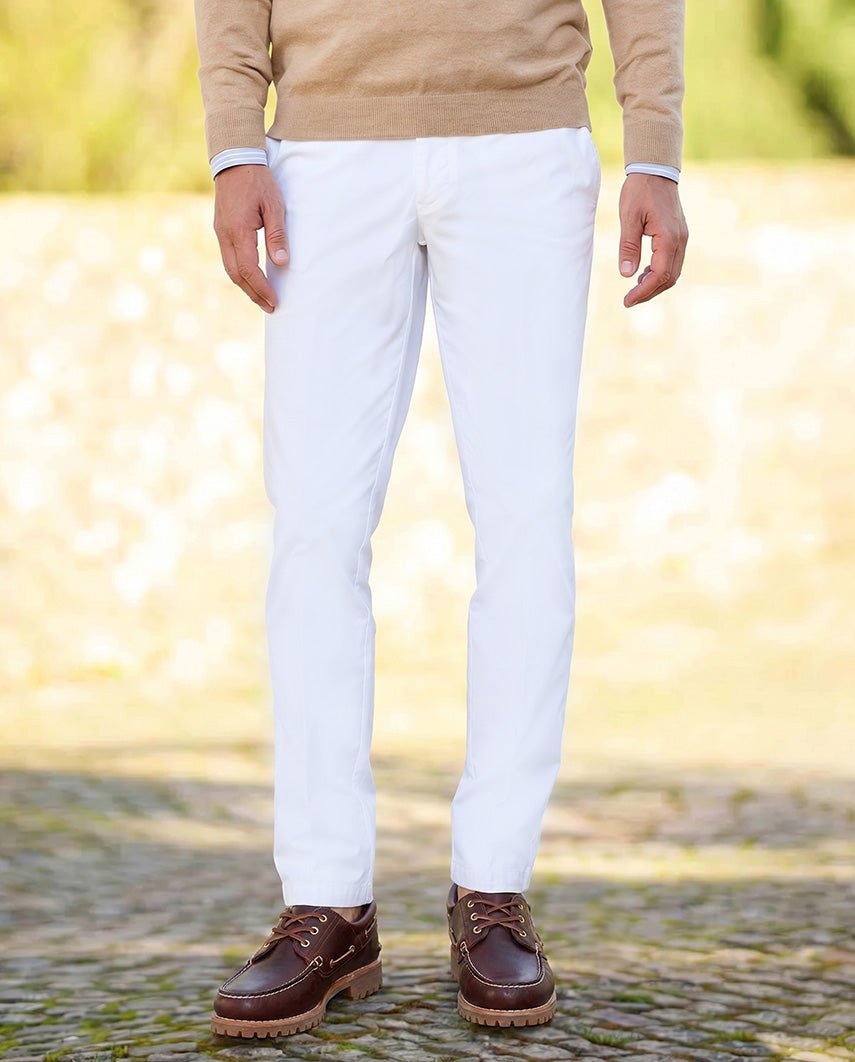 Feine Herren Chino ” Mr. Jones” in white - Wellington of Bilmore