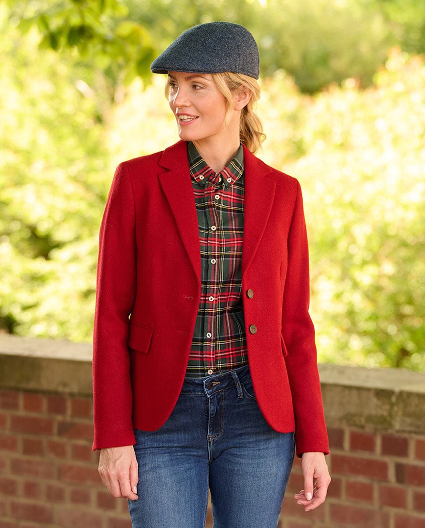 Harris Tweed Blazer ''Ami'' in red Twill - Wellington of Bilmore