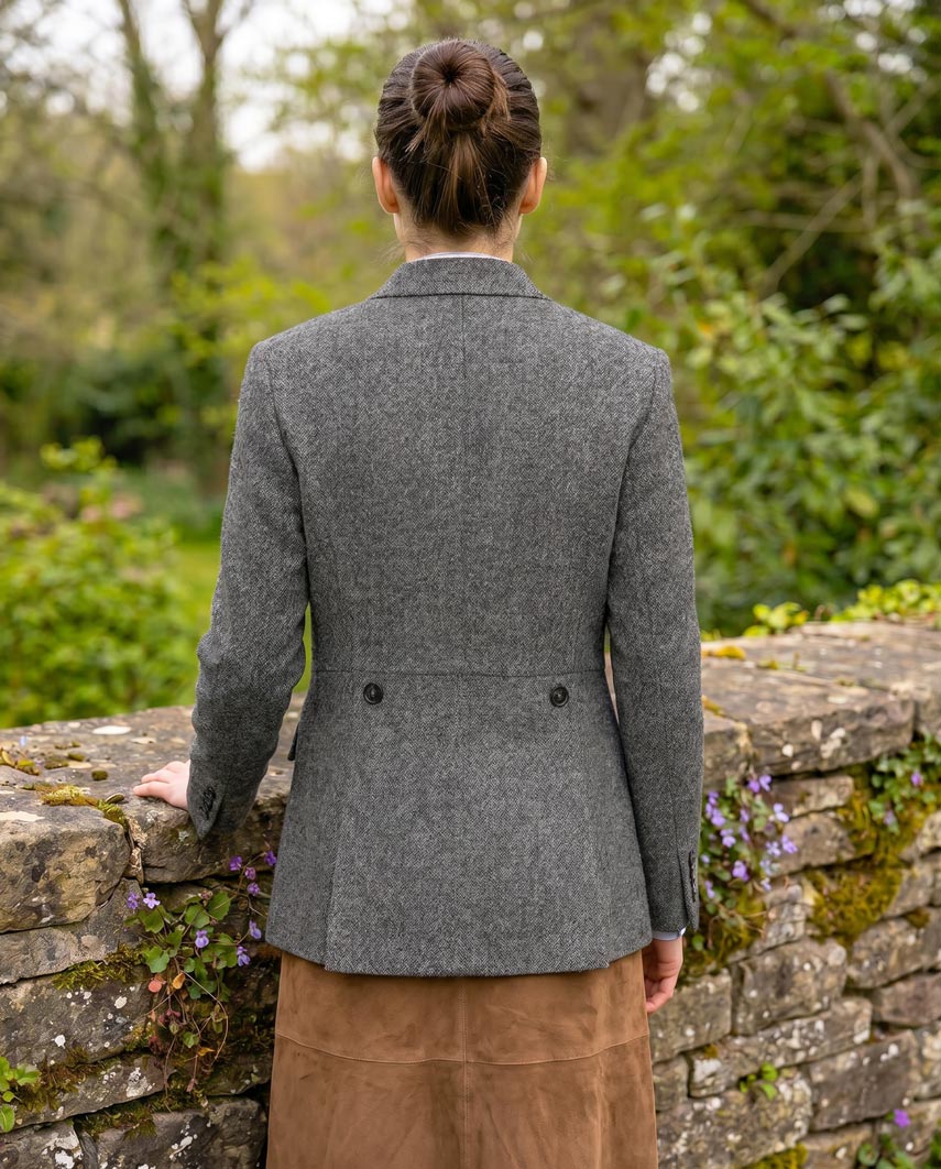 Harris Tweed Blazer ''Carola'' in anthra melange - Wellington of Bilmore