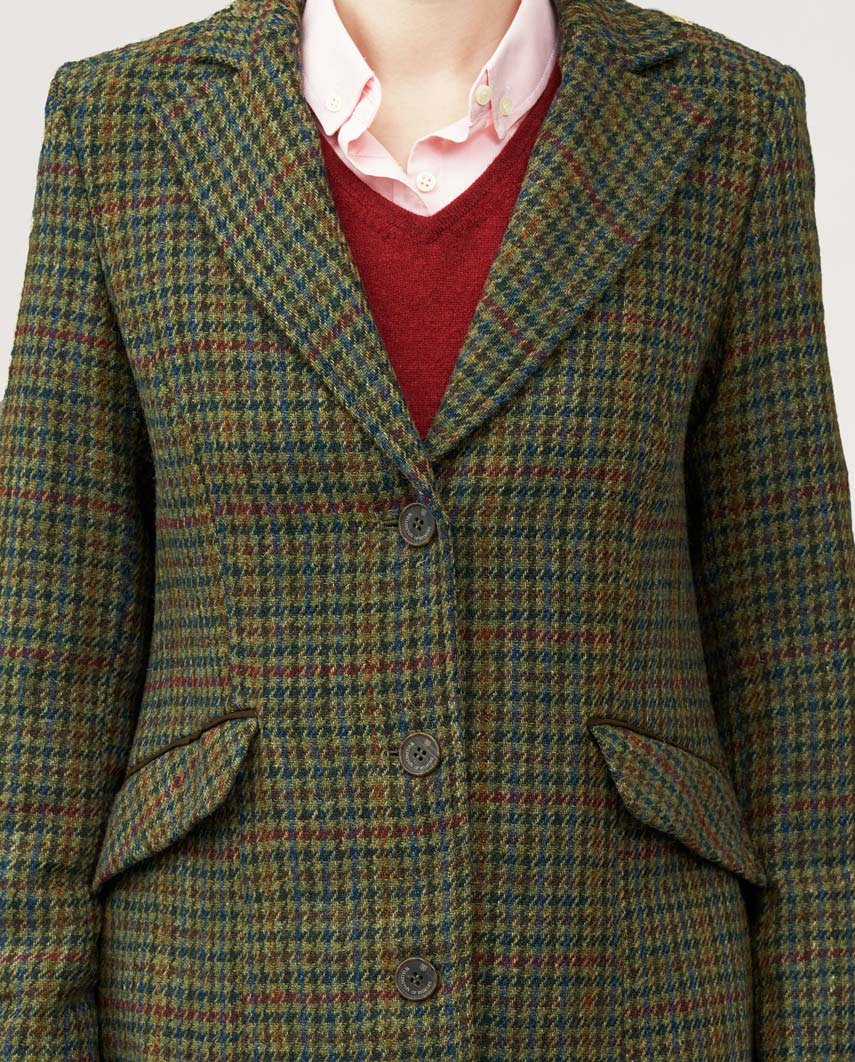 Harris Tweed Damenmantel ''Brenda'' in green Castle - Wellington of Bilmore