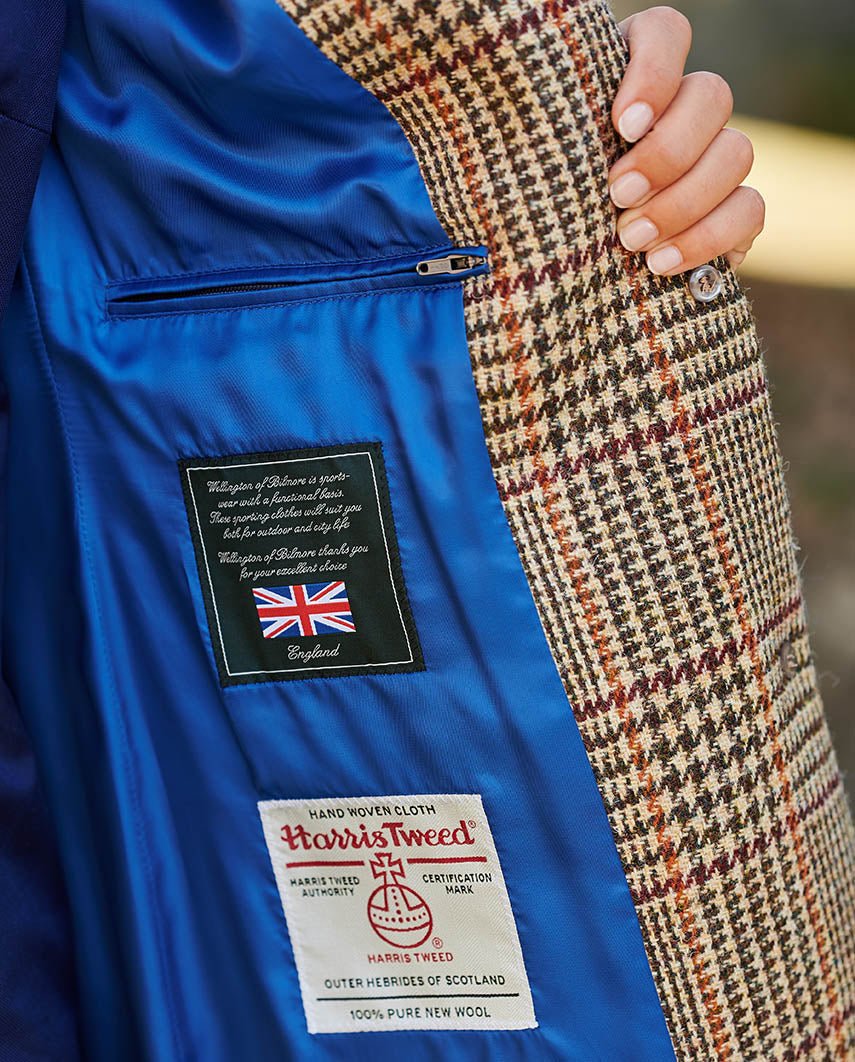 Harris Tweed Damenmantel '' Emilia'' in scottish check - Wellington of Bilmore