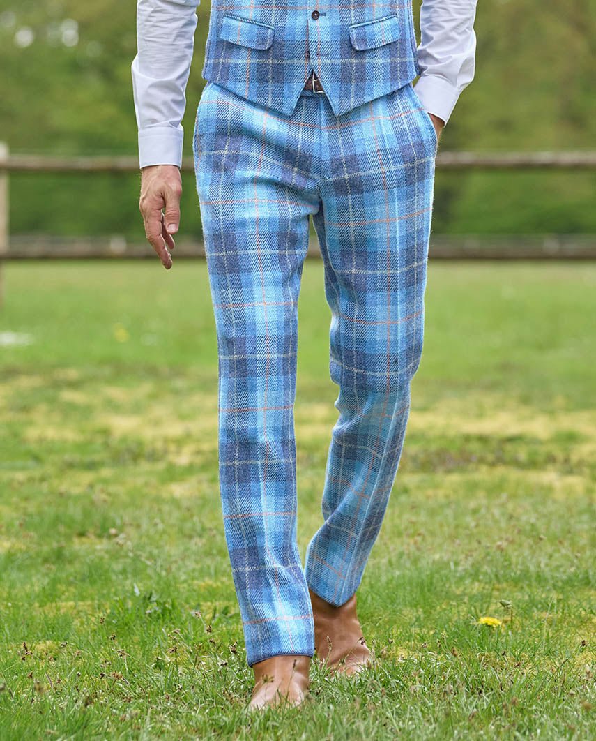 Harris Tweed Hose ''Mr. Miller " in jeans herringbone - Wellington of Bilmore