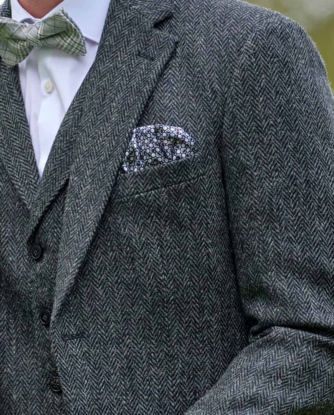 Harris Tweed Sakko ''London'' in anthra Herringbone - Wellington of Bilmore