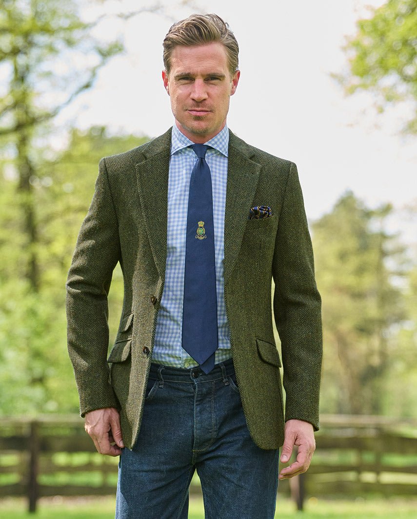 Harris Tweed Sakko ''London'' in green Island Herringbone - Wellington of Bilmore