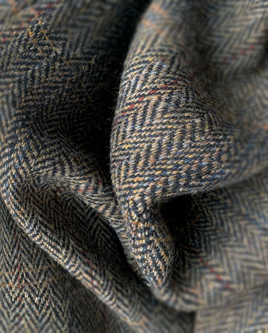 Harris Tweed Sakko ''London'' in highland green herringbone - Wellington of Bilmore