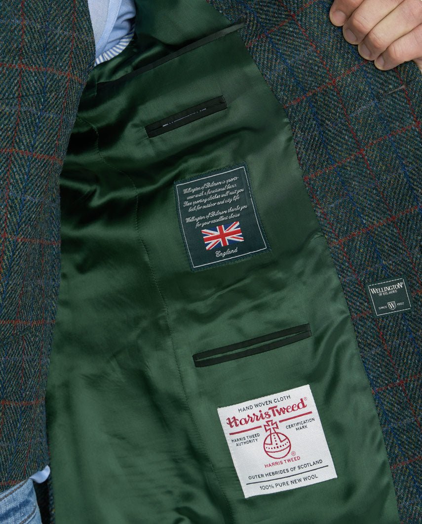 Harris Tweed Sakko ''London'' in royal green Tweed - Wellington of Bilmore