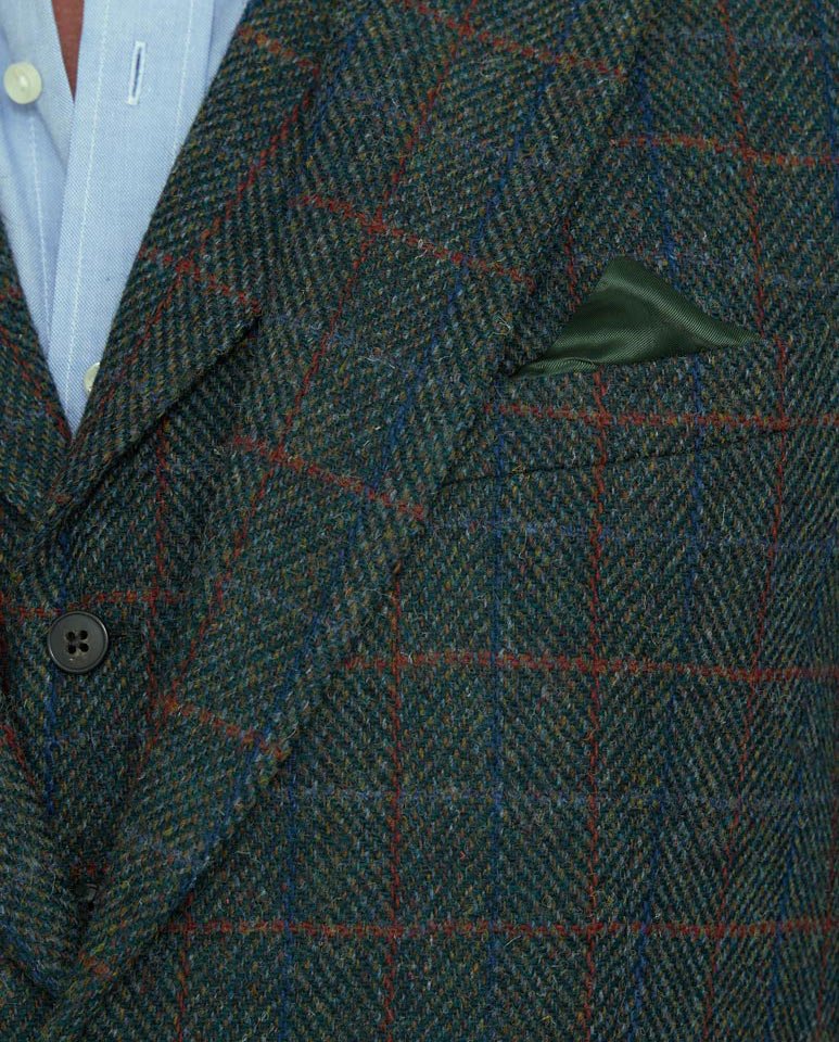 Harris Tweed Sakko ''London'' in royal green Tweed - Wellington of Bilmore