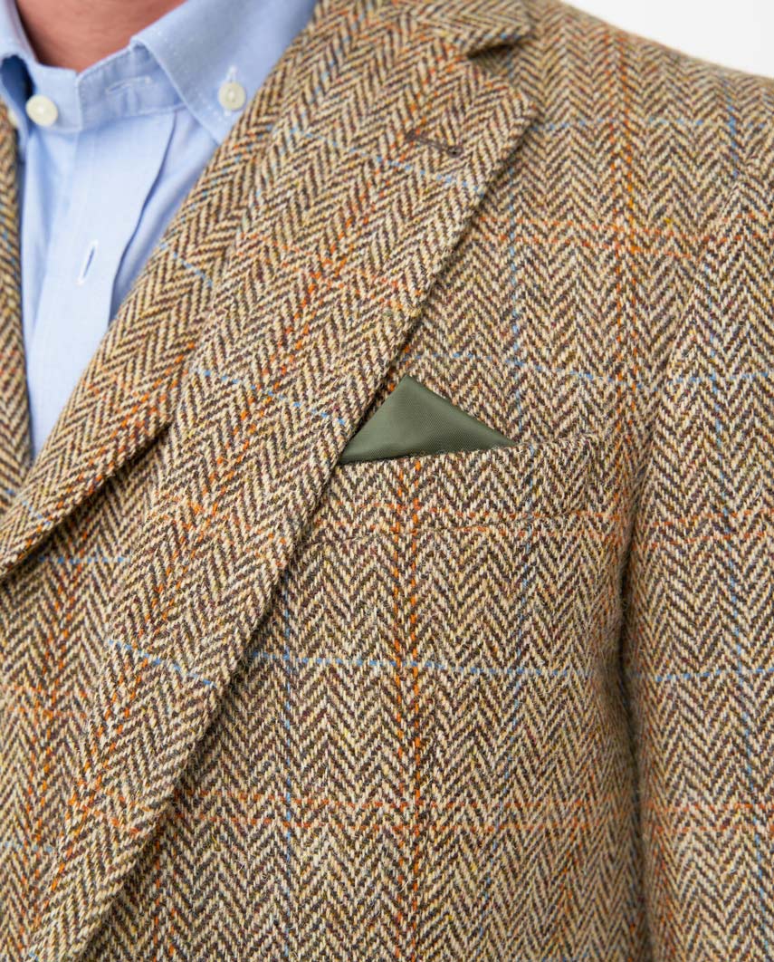 Harris Tweed Sakko ''London'' in sand herringbone - Wellington of Bilmore