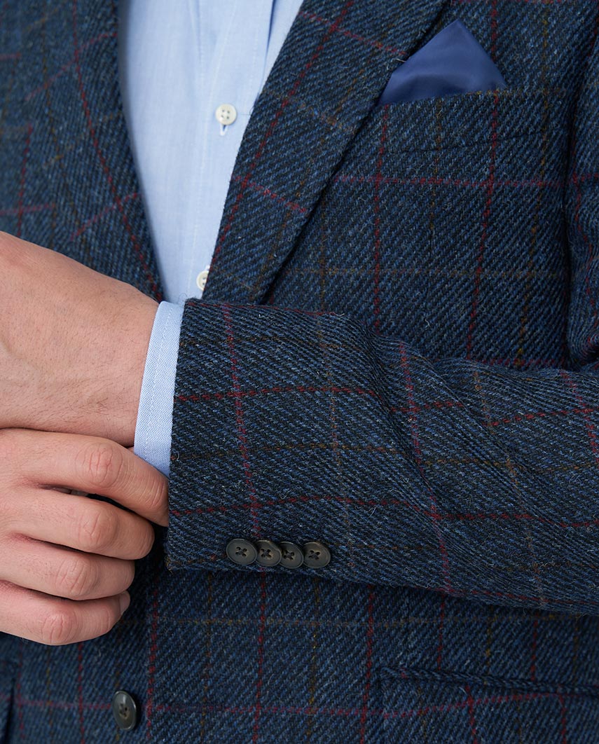 Harris Tweed Sakko ''London'' in scottish blue - Wellington of Bilmore