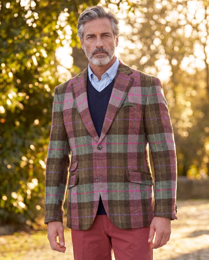 Harris Tweed Sakko ''London'' in tartan check - Wellington of Bilmore