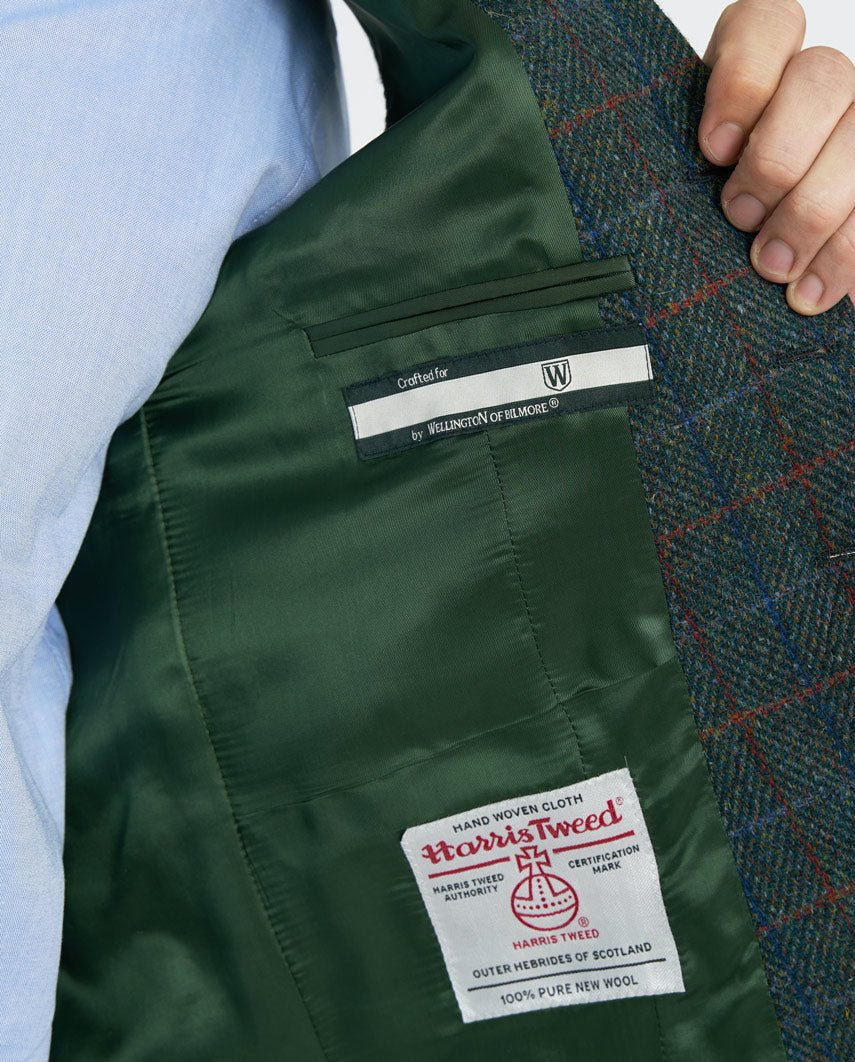 Harris Tweed Weste ''Wales'' in royal green Tweed - Wellington of Bilmore