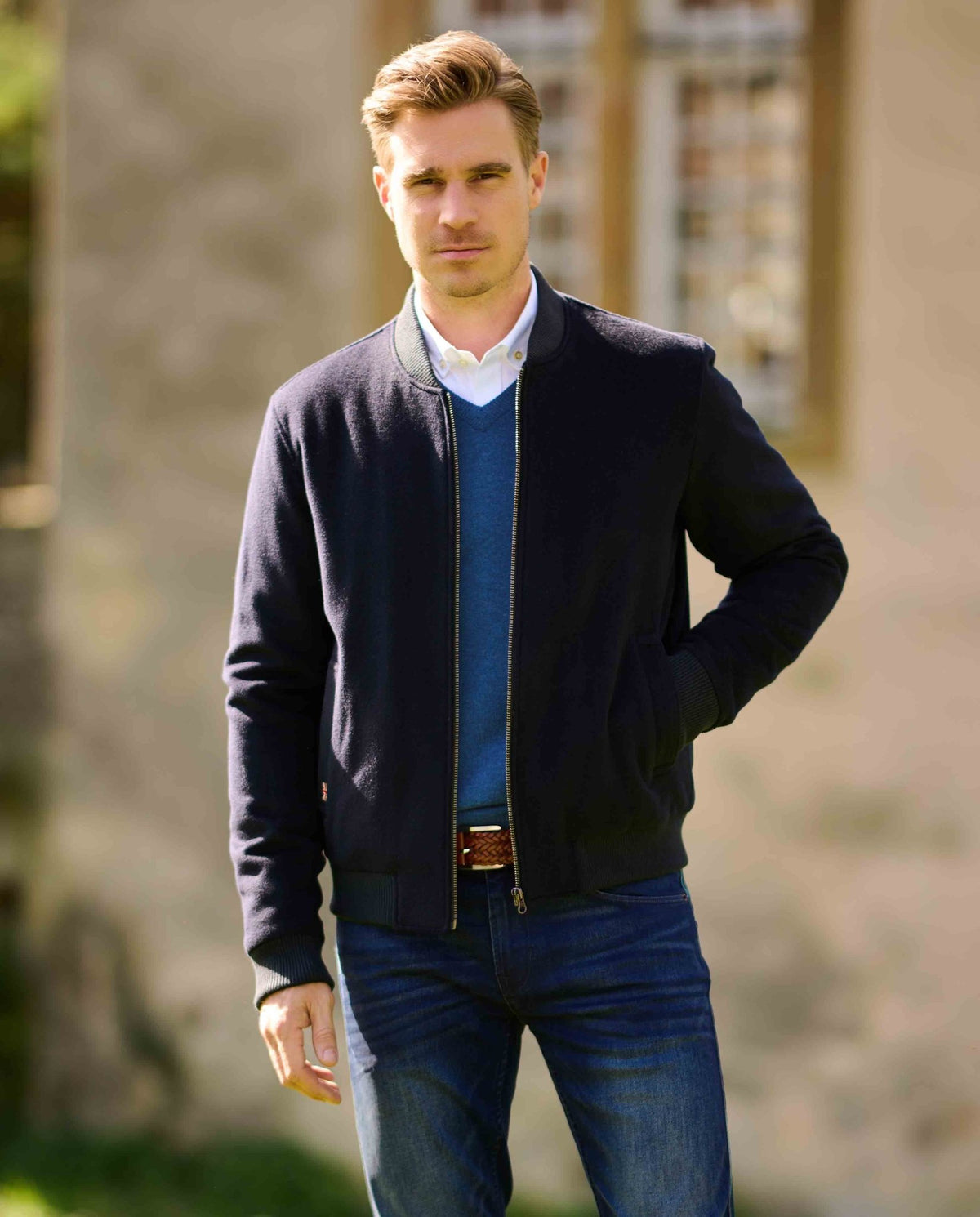 Herren Blouson ”Lumber” aus Woll - Kaschmir Qualität in navy - Wellington of Bilmore