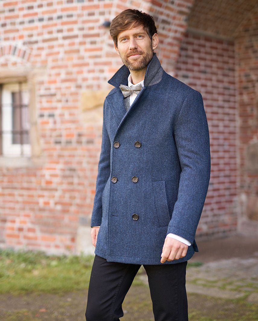 Herren Cabanjacke ''Seaberg" in Fischgrat Tweed - Wellington of Bilmore