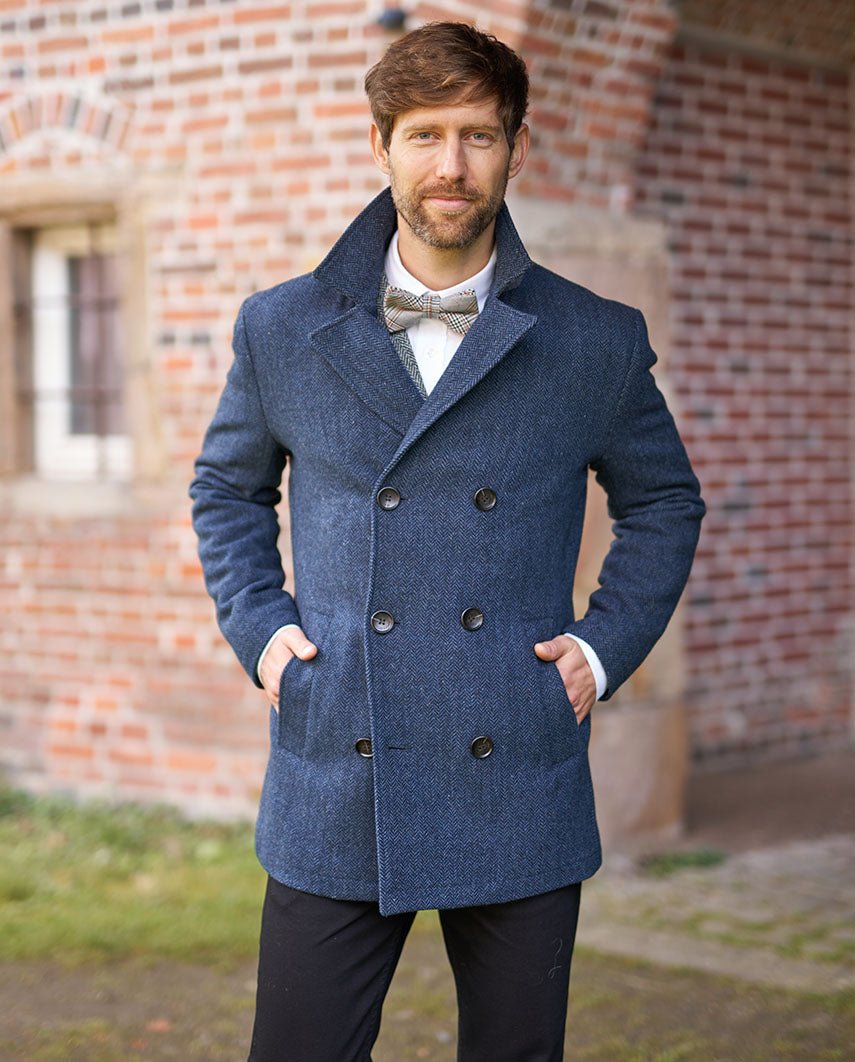 Herren Cabanjacke ''Seaberg" in Fischgrat Tweed - Wellington of Bilmore