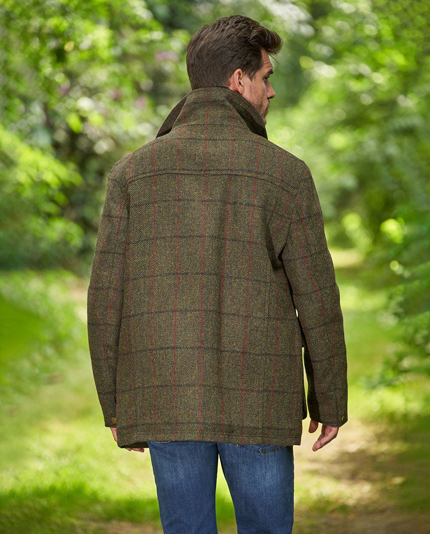 Herren Fieldjacket ''Bristol'' aus Harris Tweed in green overcheck - Wellington of Bilmore