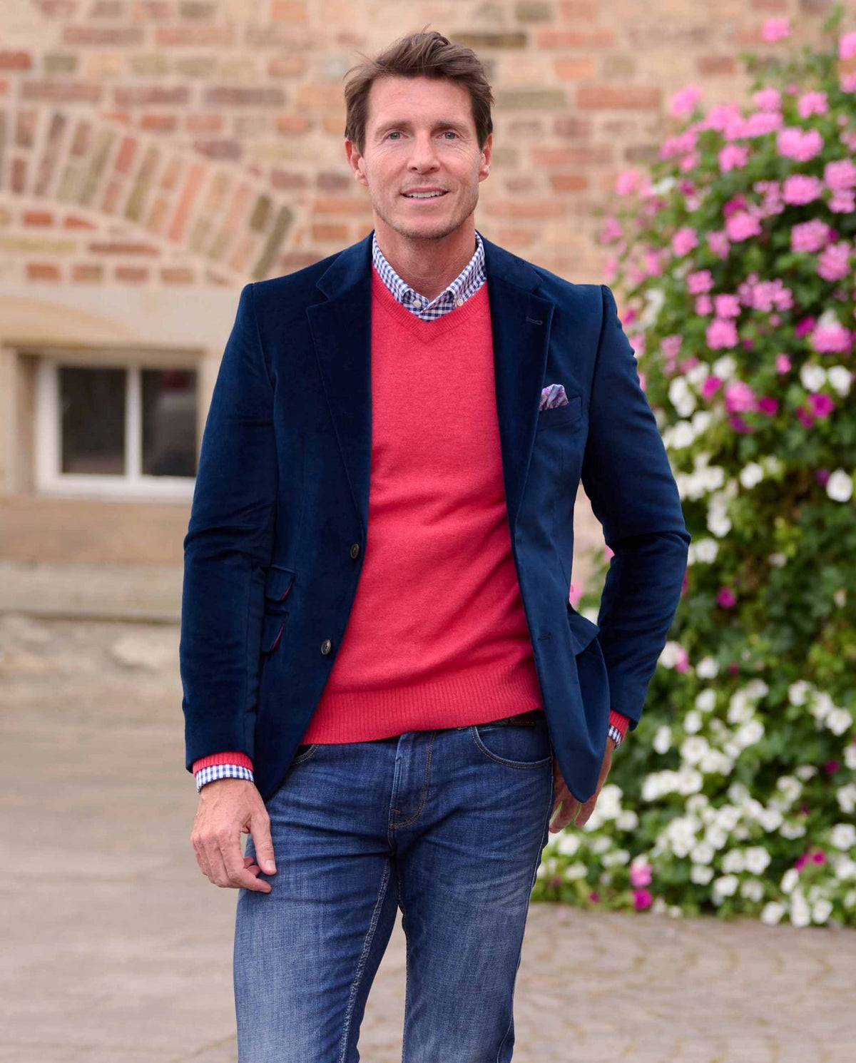 Herren Samt Sakko ''London'' in marine - Wellington of Bilmore