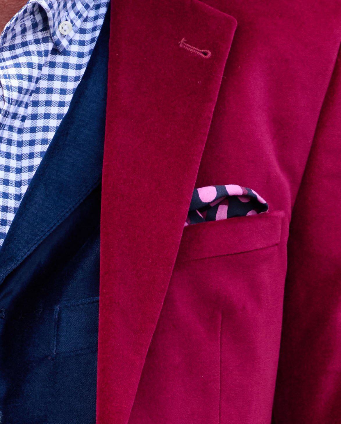 Herren Samt Sakko ''London'' in red - Wellington of Bilmore