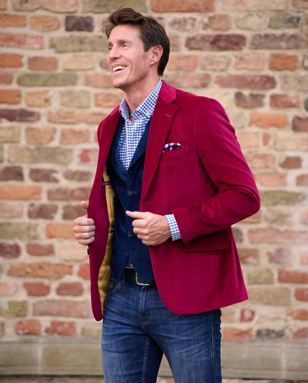 Herren Samt Sakko ''London'' in red - Wellington of Bilmore