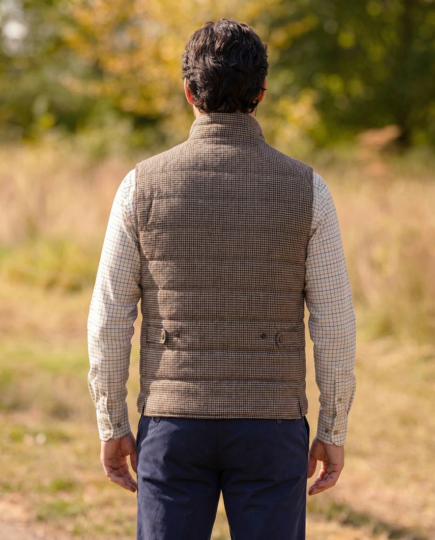 Herren Steppweste ,,Miltown Vest'' im braunen Hahnentritt - Wellington of Bilmore