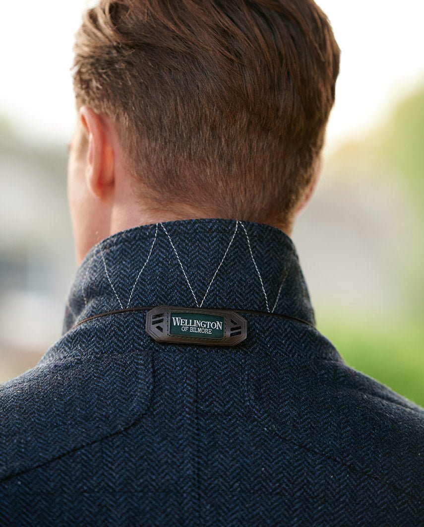 Herren Tweed Jacke ''Austria'' Jacke in blue herringbone - Wellington of Bilmore
