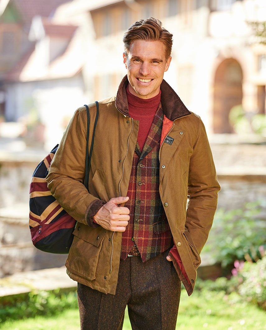 Herren Wachsjacke "Starberg" in beige - Wellington of Bilmore