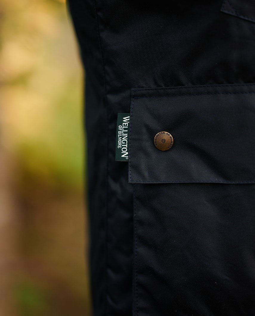 Herren Wachsjacke ''Starberg'' in dunkelblau - Wellington of Bilmore
