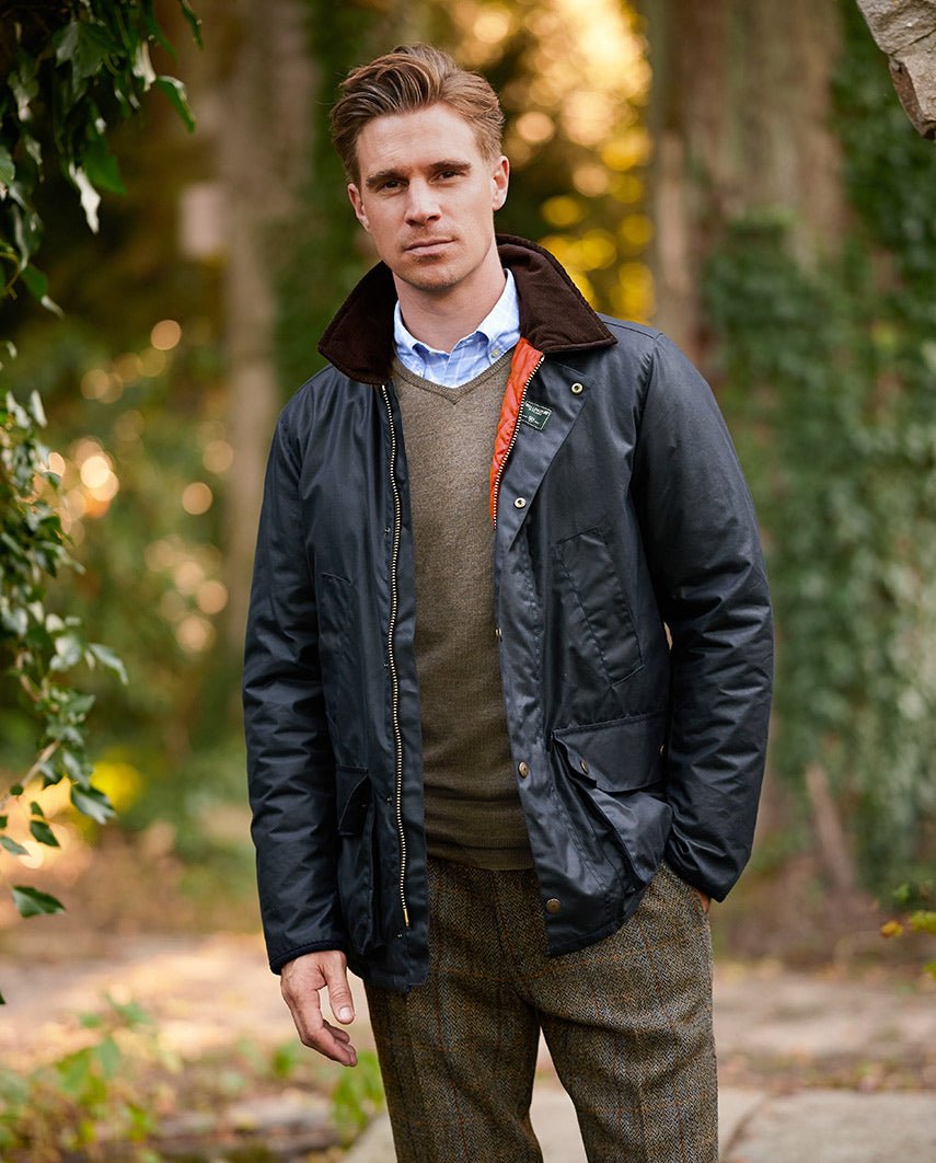Herren Wachsjacke ''Starberg'' in dunkelblau - Wellington of Bilmore