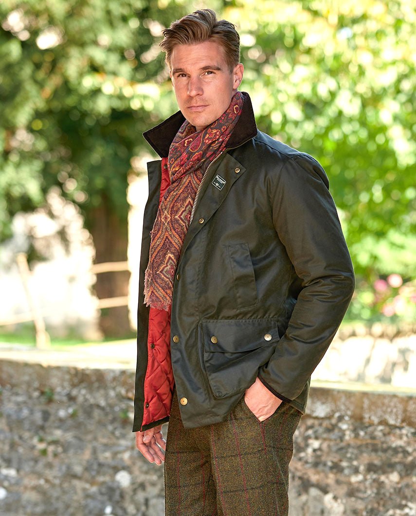 Herren Wachsjacke ''Starberg'' in oliv - Wellington of Bilmore