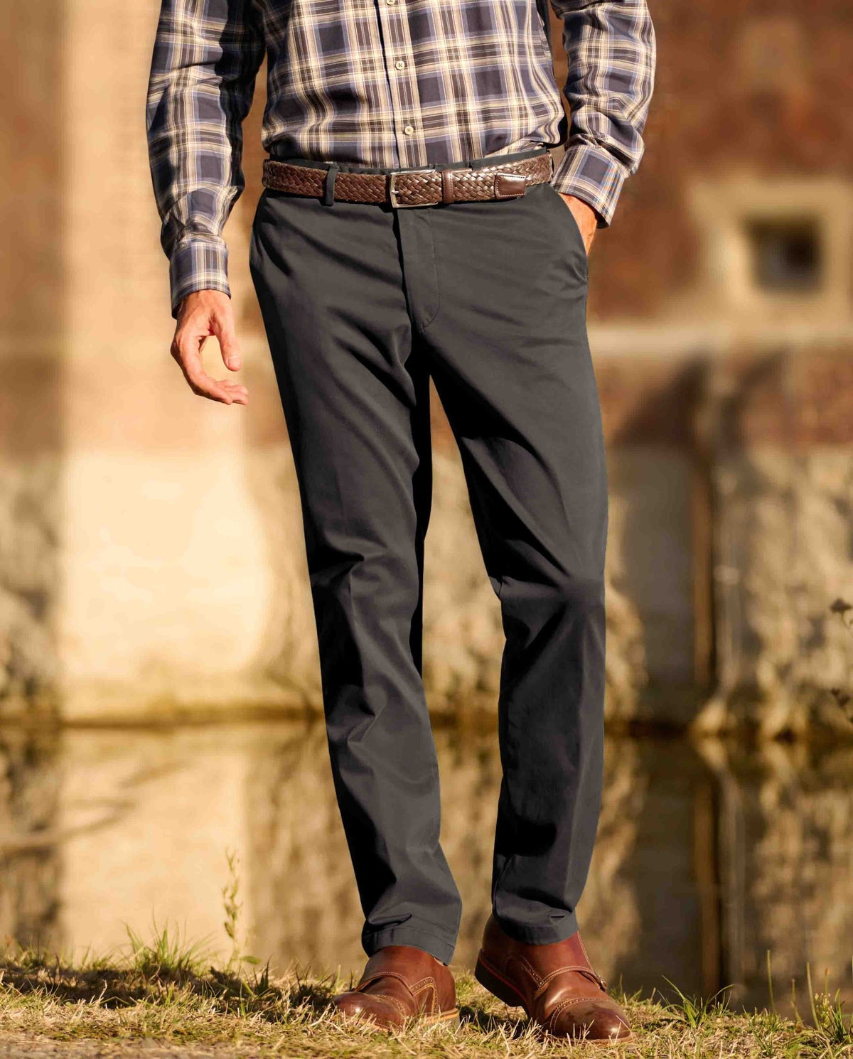 Herren - Winter - Chino ‘Mr. Jones’ in Grey – Premium Pima - Cotton - Wellington of Bilmore