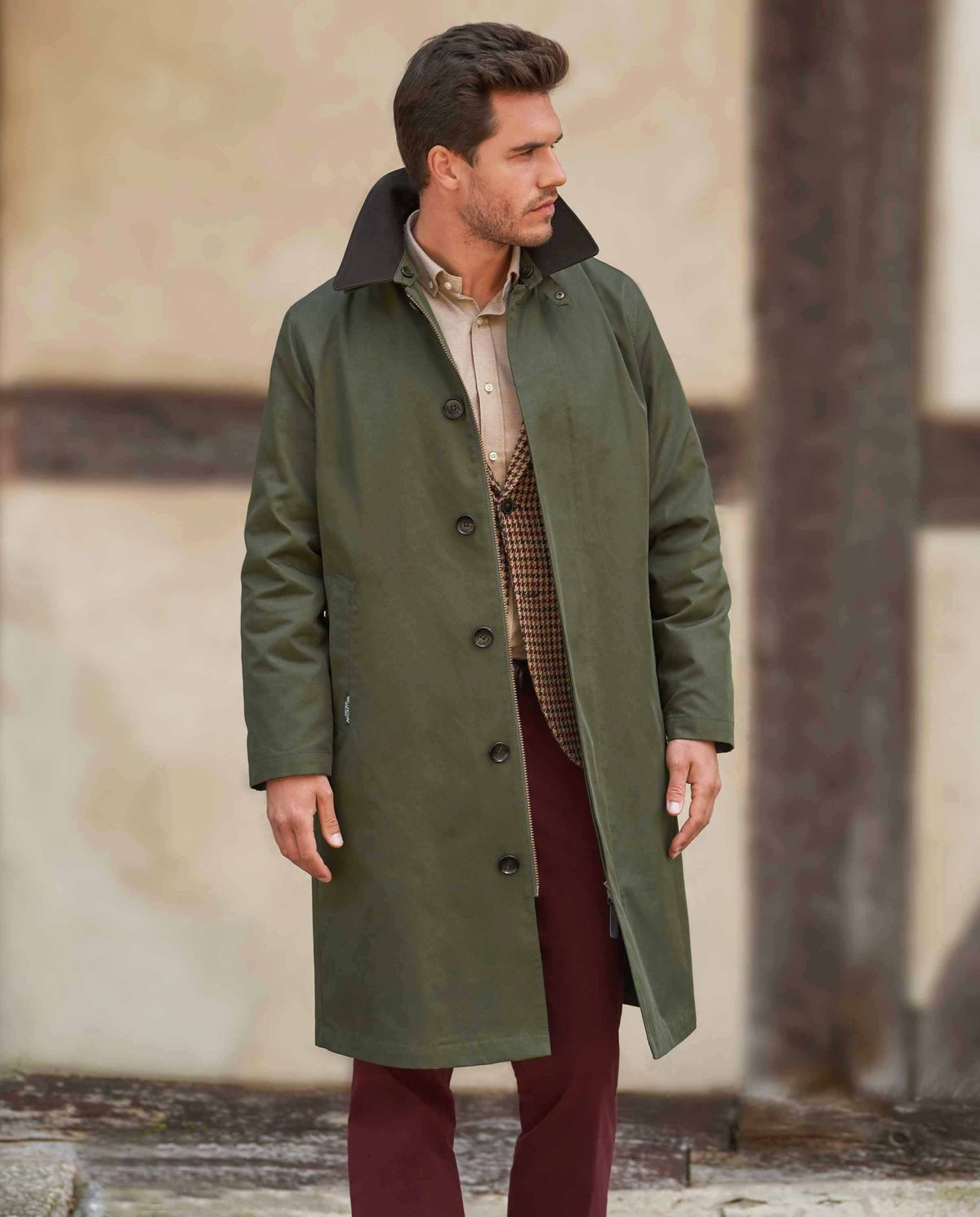 Herrenmantel ''Finchester all season'' in oliv mit heraustrennbarem Wollfutter - Wellington of Bilmore