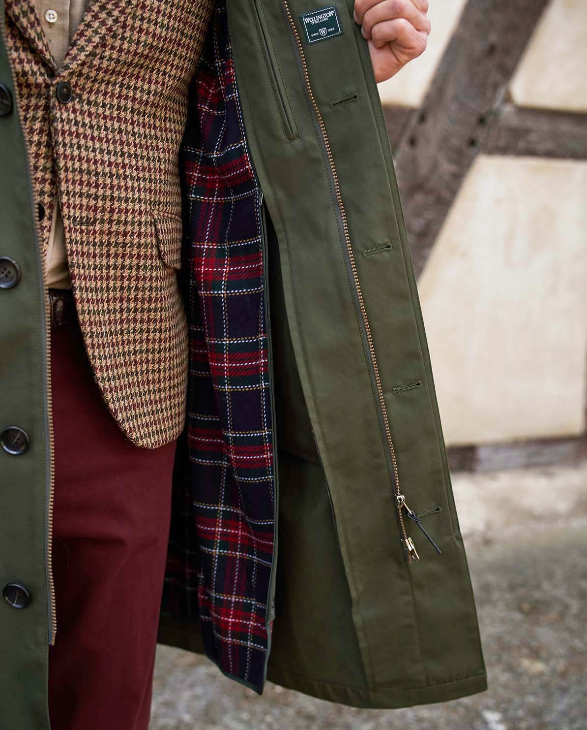 Herrenmantel ''Finchester all season'' in oliv mit heraustrennbarem Wollfutter - Wellington of Bilmore