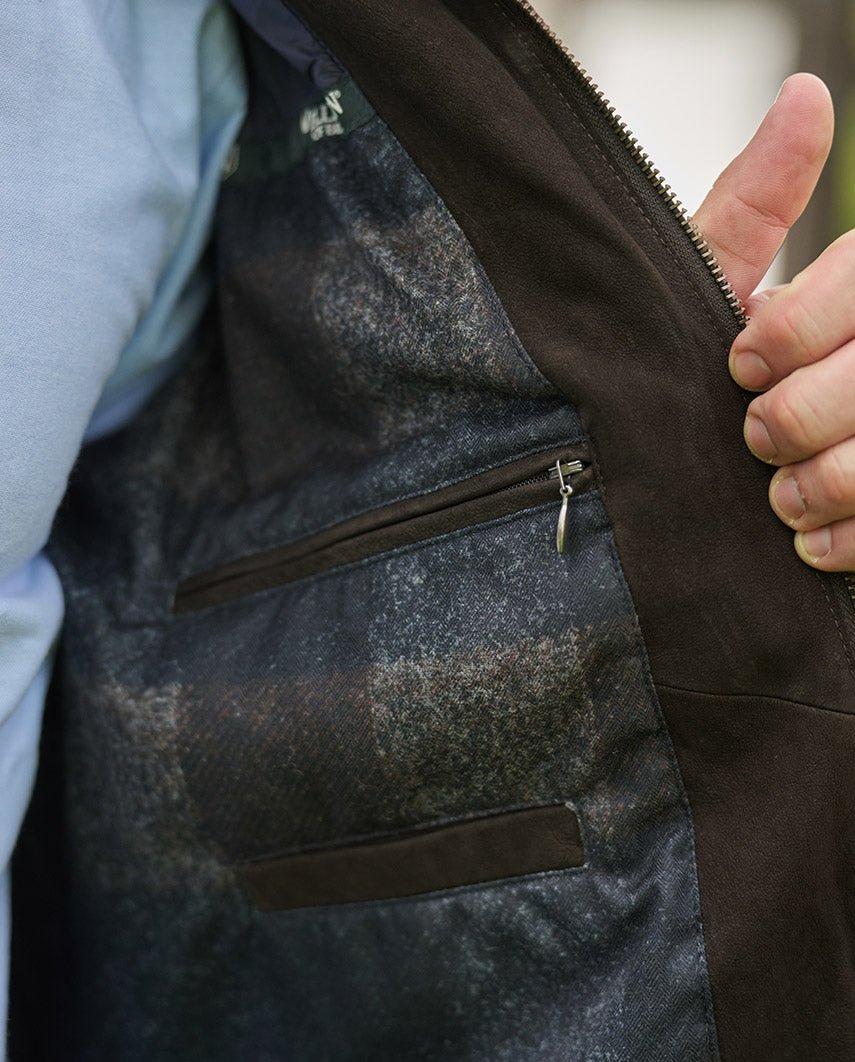 Lederjacke ”Josh” für Herren in Lammnubukleder - Wellington of Bilmore