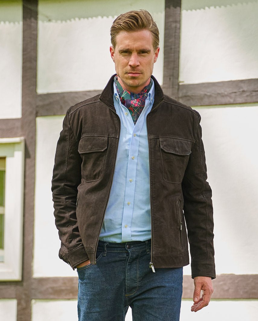 Lederjacke ”Josh” für Herren in Lammnubukleder - Wellington of Bilmore
