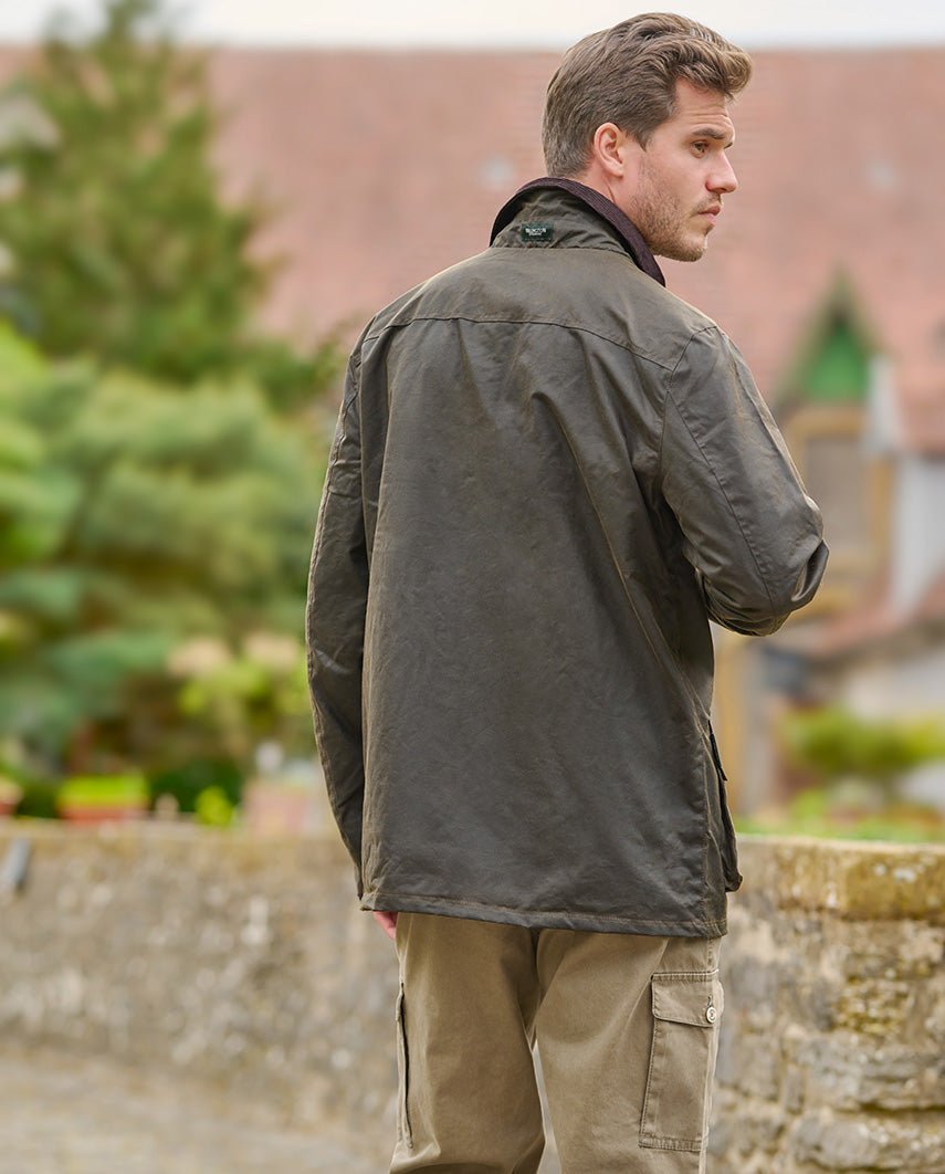 Leichte Herren Wachsjacke "Starberg" in oliv - Wellington of Bilmore