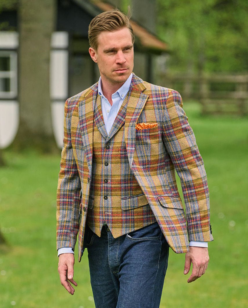 Magee Tweed Sakko ''London'' in multicolor Check - Wellington of Bilmore