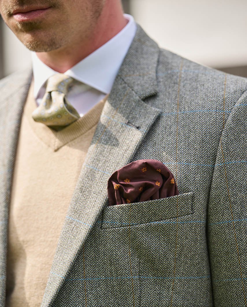 Sakko ''Charles'' im hellgrauen Fischgrat aus Lovat Tweed - Wellington of Bilmore